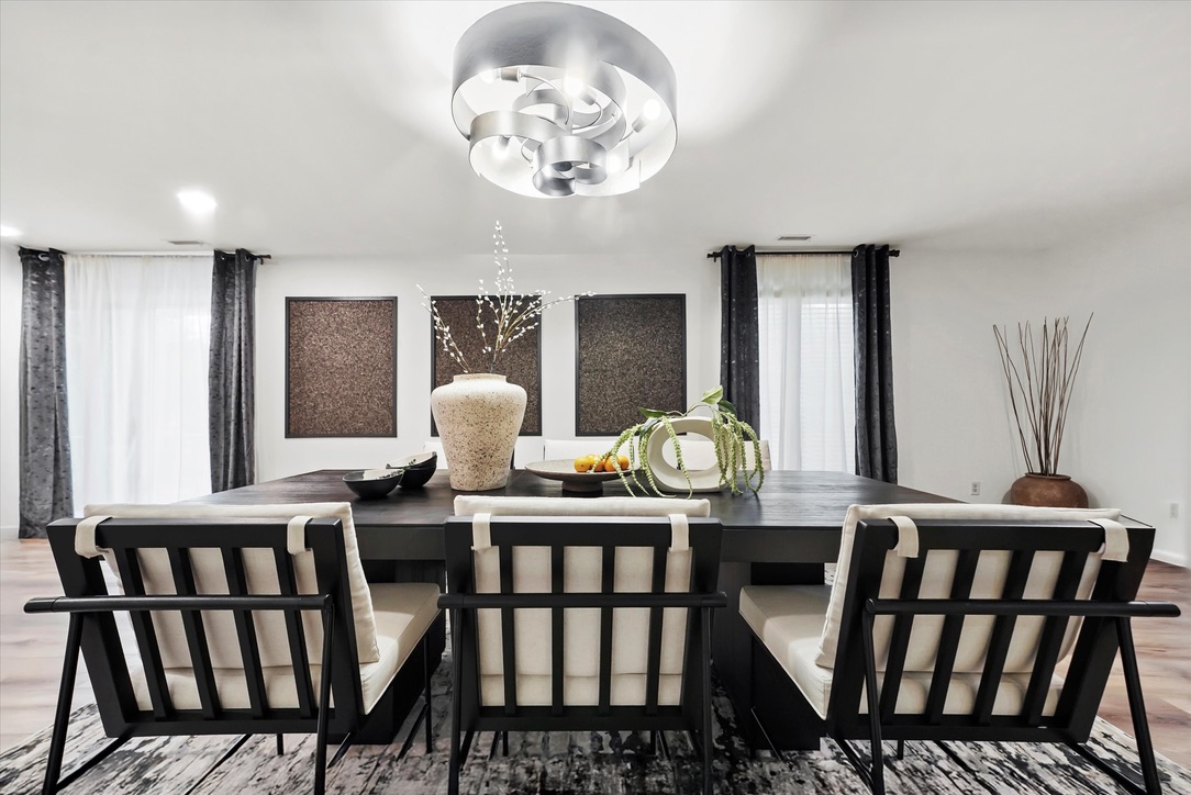 Open Concept Living Room & Dining Room